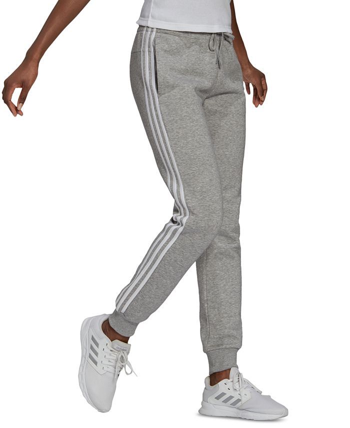 adidas Women's Cotton Fleece 3-Stripe Jogger & Reviews - Pants & Capris - Women - Macy's | Macys (US)