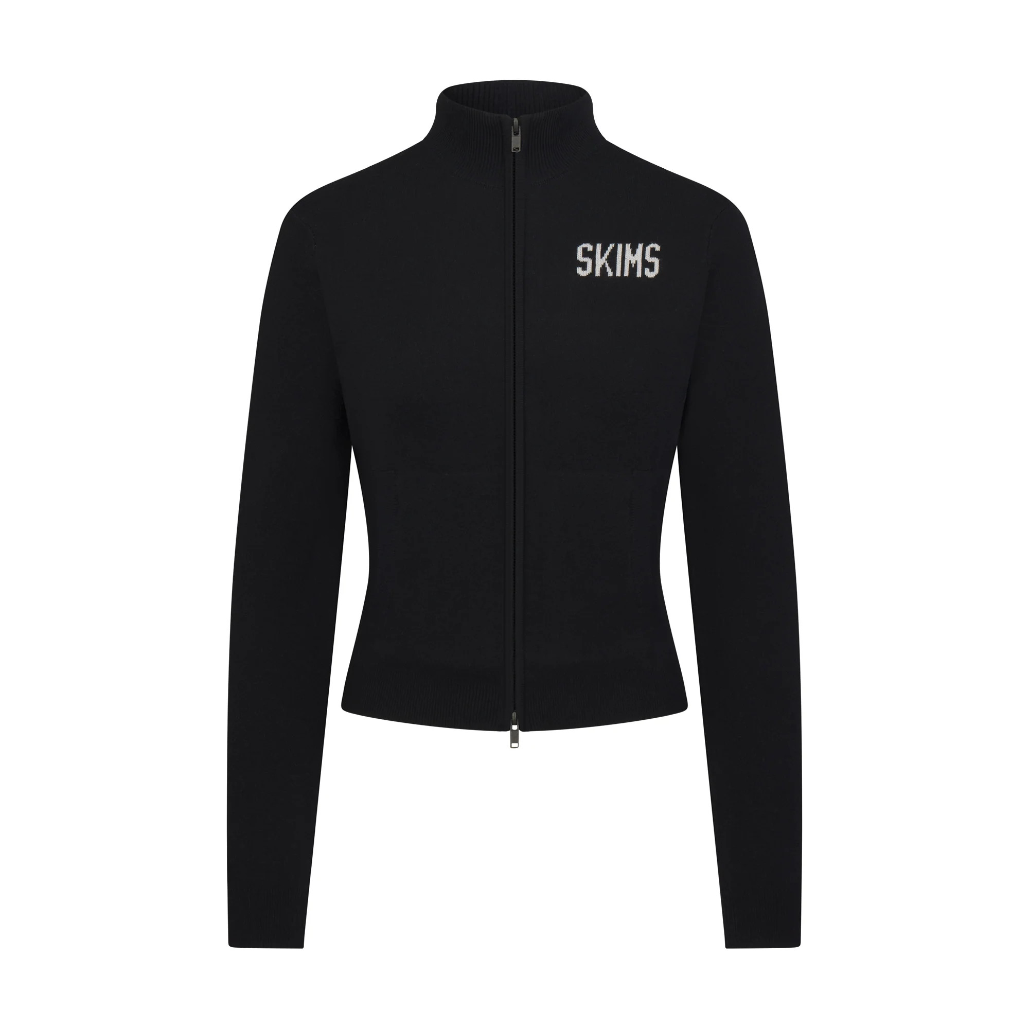 logo zip up mock neck sweater | SKIMS (US)