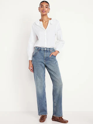 Mid-Rise Slouchy Straight Jeans | Old Navy (CA)