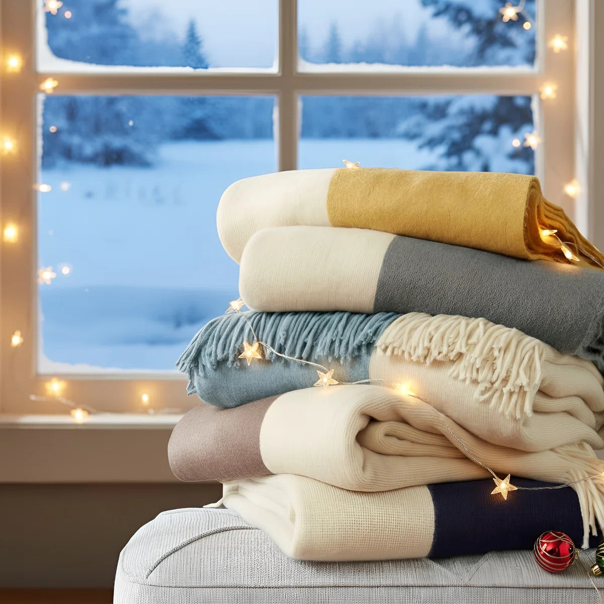 Linea Color Block Faux Cashmere Throw | Wayfair North America