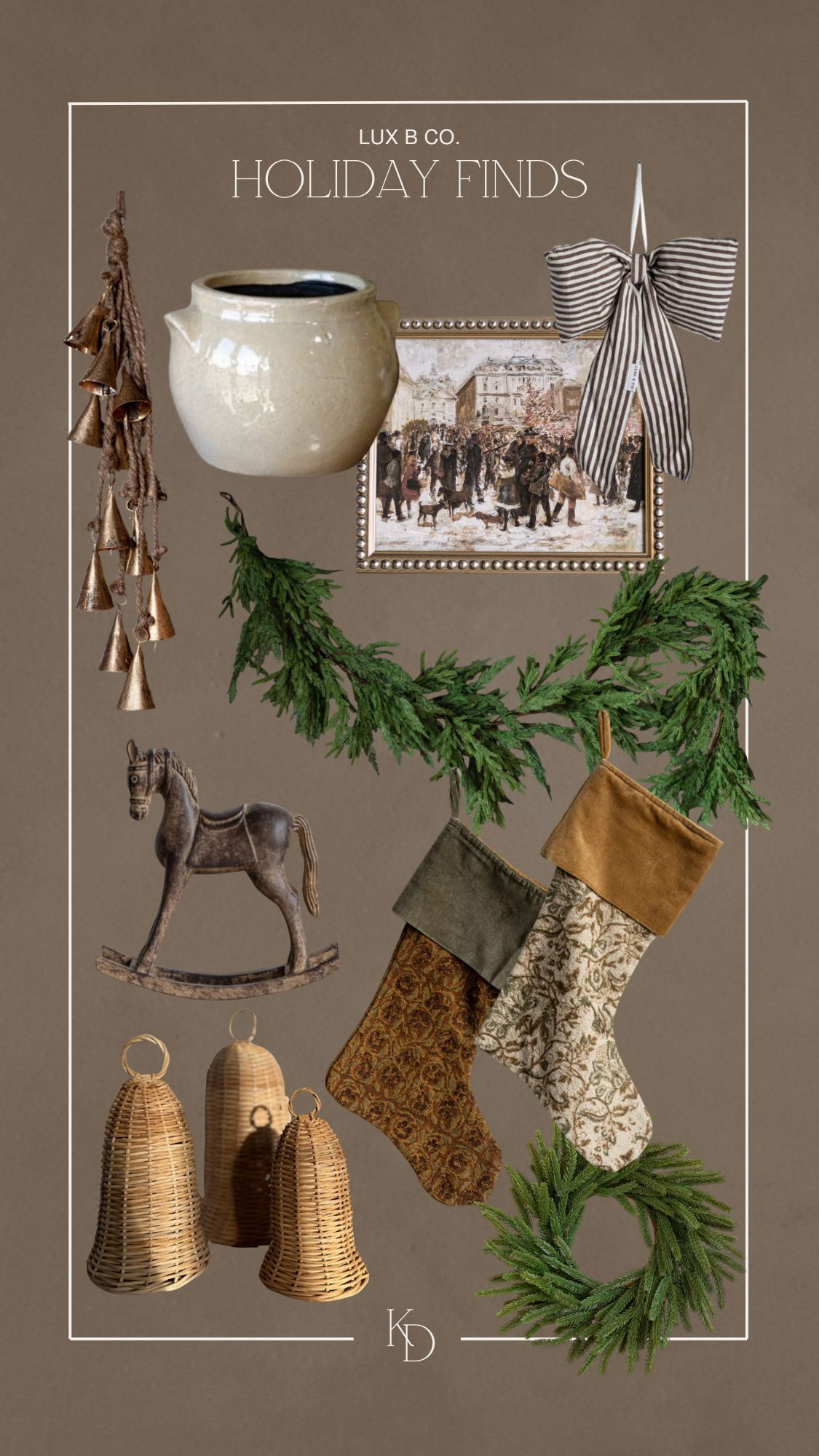 Lux B Co. Christmas Decor Finds

Natural and earthy Chistmas decor. Christmas decor that is classic. 

Holiday home decor, mini wreath, christmas garland, nautral faux garland, canadian home decor, etsy holiday finds, shop small, classic christmas, nostalgic christmas, christmas stocking, wooden horse, christmas artwork, christmas bells, bell garland, christmas bow, rattan bells, bells, gift guide

#holidayhome #christmaswreath #miniwreath #etsychristmas #christmasdecor #shopsmall #christmasstocking #christmasbow #holidaybells #chirstmasprints #christmashome#christmaswreath #LTKgiftguide #hostessgift #giftguide #homedecor #canada #ribbon  

 #LTKHoliday #LTKSeasonal #LTKHome
