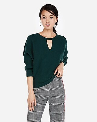 Horizontal Rib Cut-out Dolman Sweater | Express