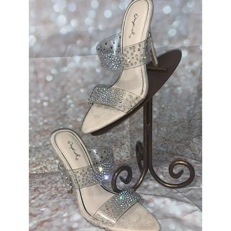 Nude Heel with Clear & rhinestones Strap | Walmart (US)