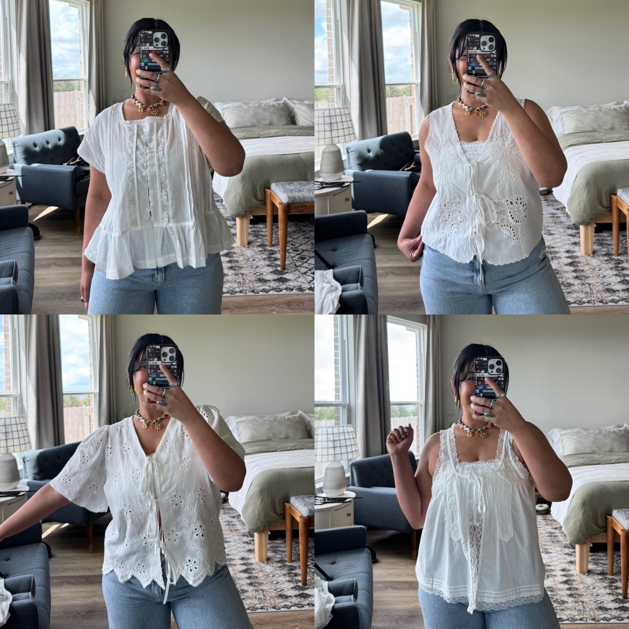 lightweight white summer tops from Amazon. They all come in multiple colors! Wearing a L in all. // jeans are American Eagle, shade salty air, size down! I wear the 10 short.

#LTKPetite #LTKMidsize #LTKootd