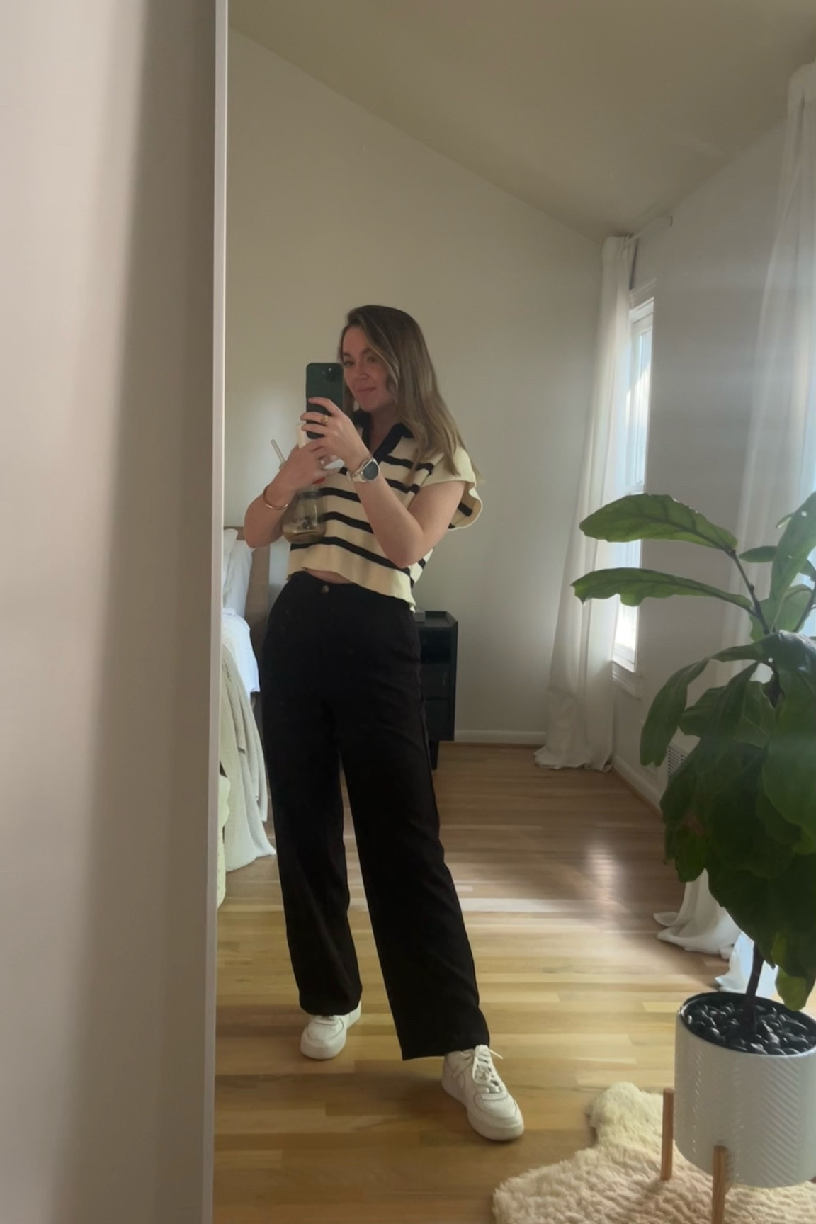 Work wear fit! Top is from Cider - named “Knit Stripe Polo Vest"

#LTKFind