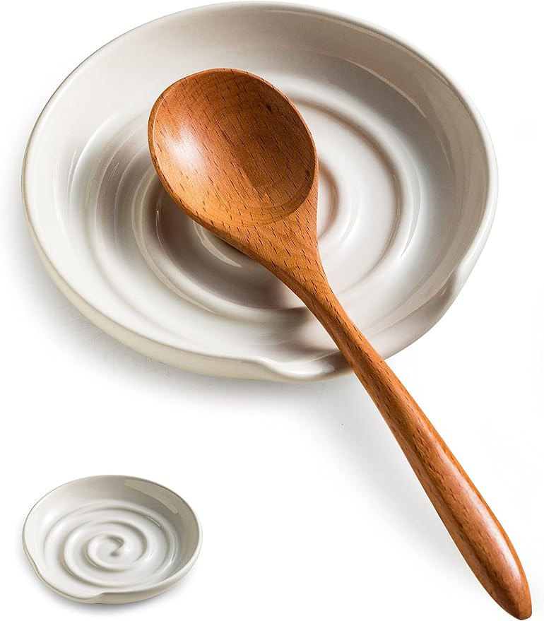 Spoon Holder, Ceramic Spoon Rest for Stove Top, Utensil Holder for Spatula, Coffee Spoon, Spoon C... | Amazon (US)