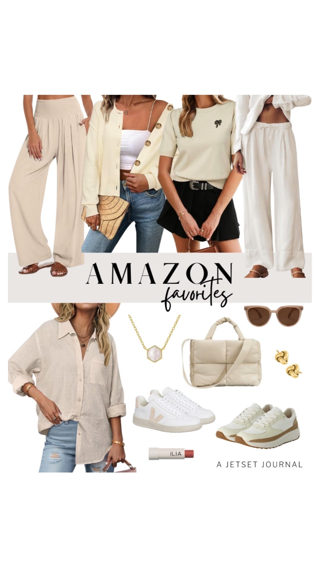 Treat yourself to some new Amazon favorites this week!
veja sneakers, button down top, palazzo pants, puffer sling bag, gold necklace, wardrobe refresh, amazon fashion, top picks, summer fashion, affordable look, amazon finds, cute tops, stylish handbag, neutral top, summer look, outfit idea

#LTKSeasonal #LTKStyleTip #LTKU
