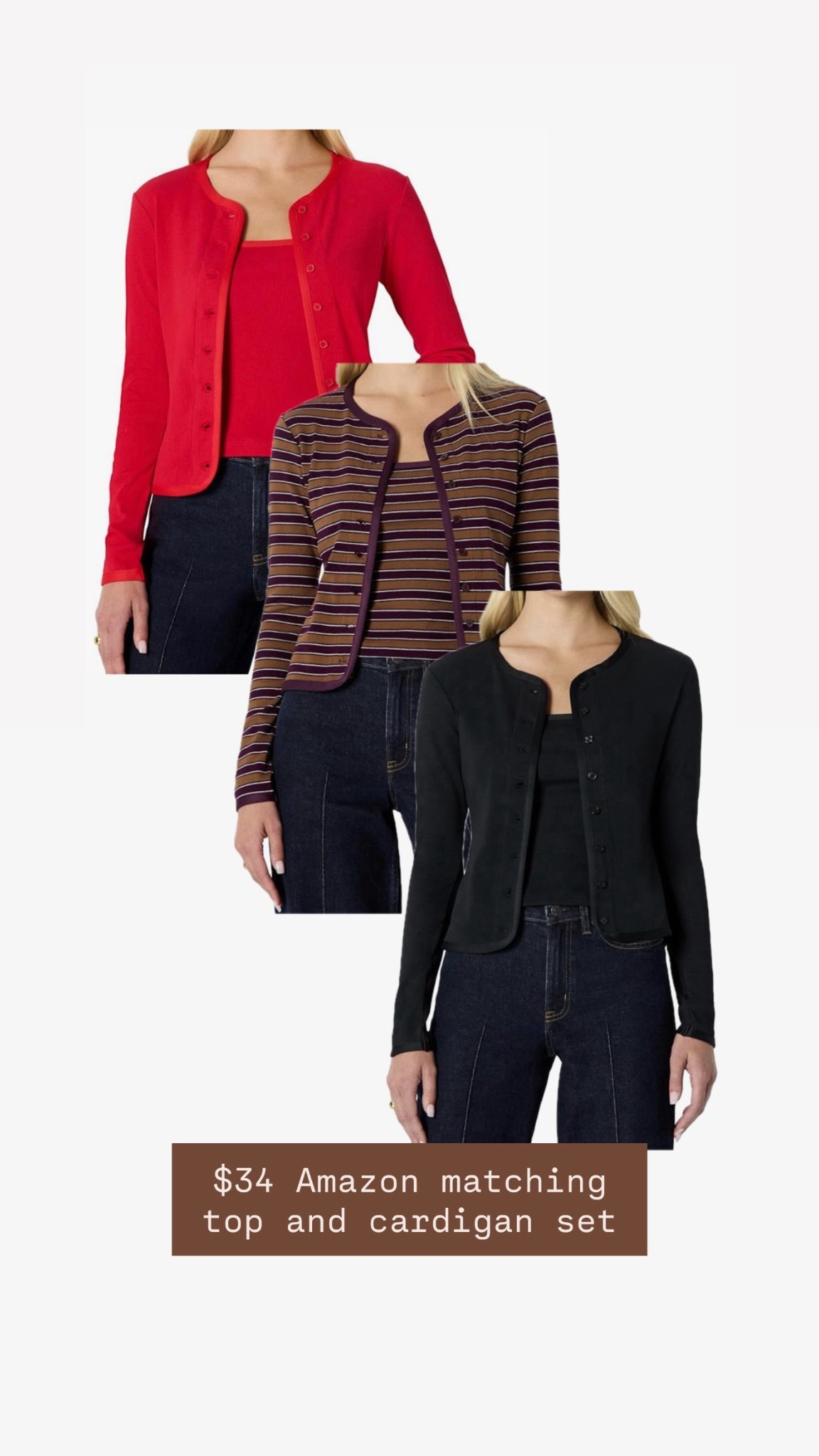 Obsessed with this matching cardigan set it’s a perfect stretch. Material comes in three beautiful styles and colors. 

Gift guide holiday gift ideas where to work outfits women’s fashion Amazon finds 

#LTKFindsUnder50 #LTKWorkwear #LTKmomlife