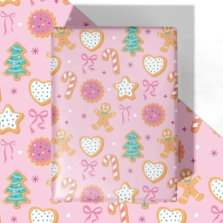 WRAPLULU Pink Christmas Tree Wrapping Paper - 4 Jumbo Sheets, 28 * 40 Inches - Snowflake Xmas Gift Wrapping Paper, Perfect For Kids Adults Christmas' Gift And Winter | SHEIN