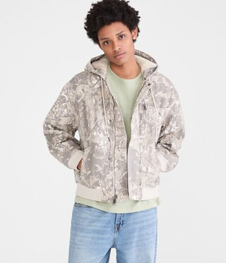 Forest Camo Hooded Workwear Jacket | Aeropostale