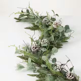 SULLIVANS 60"Artificial Green Pine And Eucalyptus Garland GD1456 - The Home Depot | The Home Depot