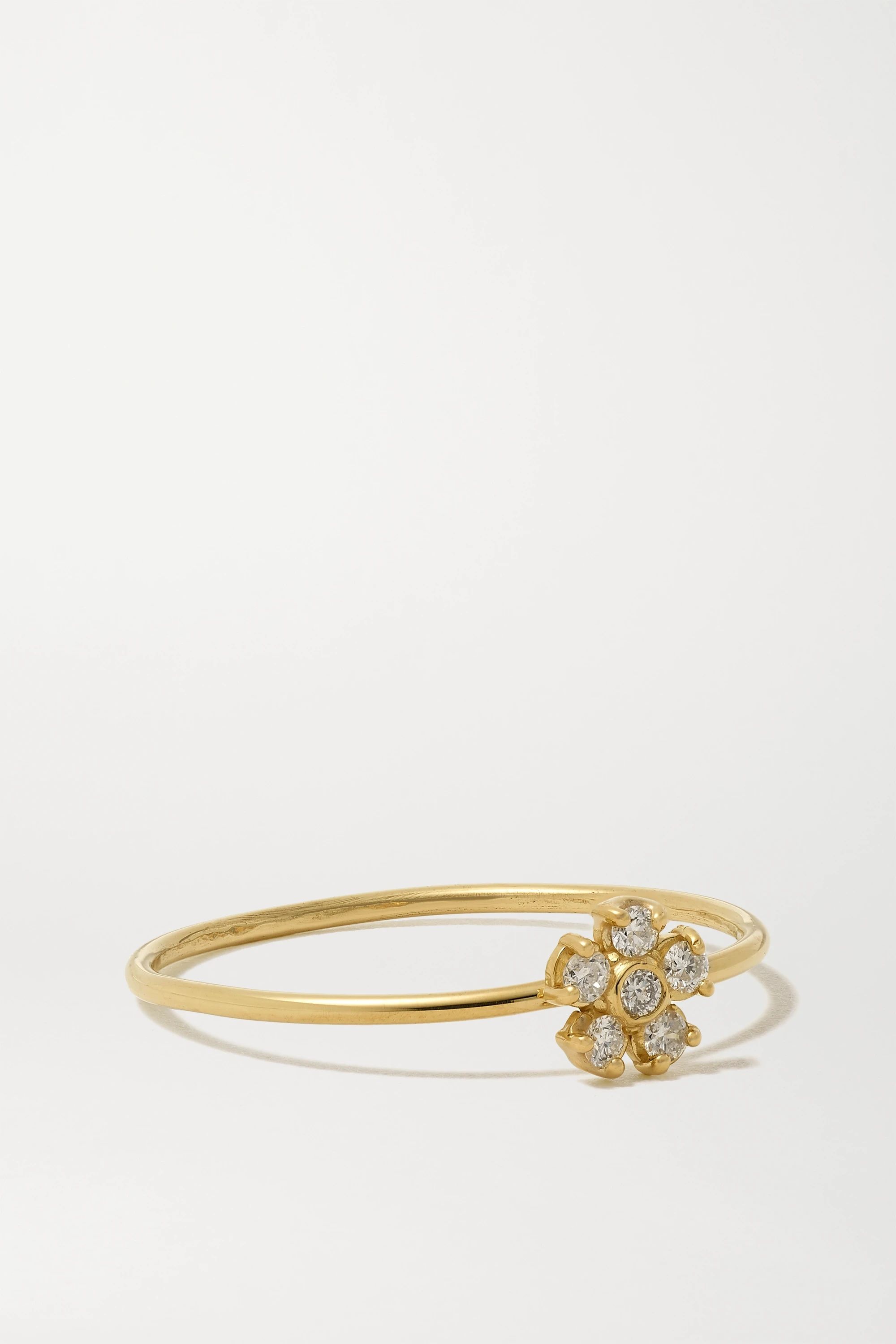 Gold Flower 18-karat gold diamond ring | Jennifer Meyer | NET-A-PORTER | NET-A-PORTER (US)