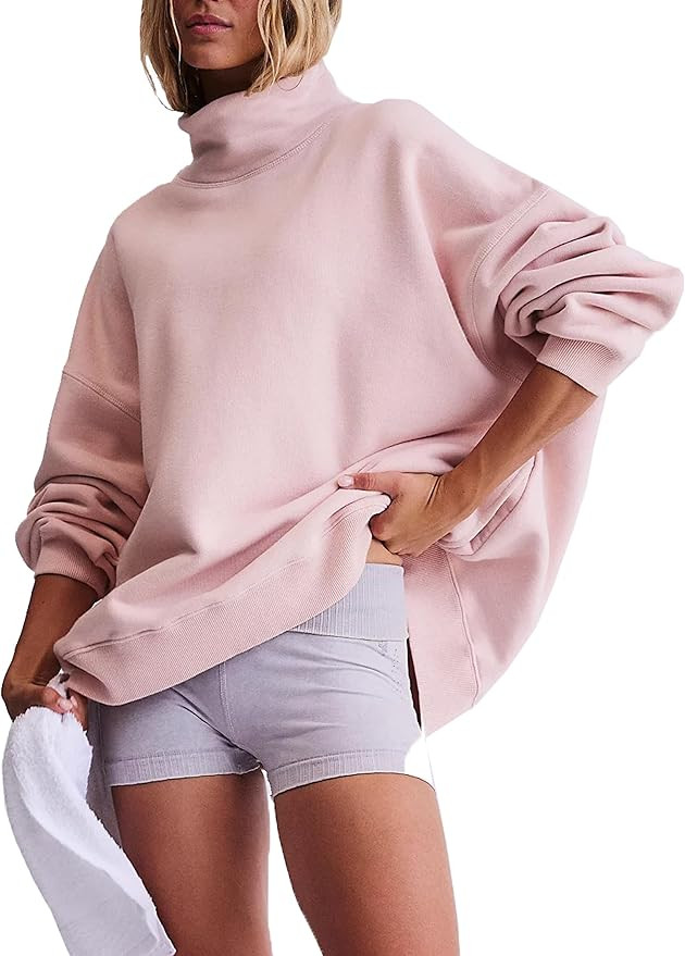 Women’s Oversized Sweatshirts Mockneck Sweatshirt Turtleneck Tops Loose Drop Shoulder Long Slee... | Amazon (US)