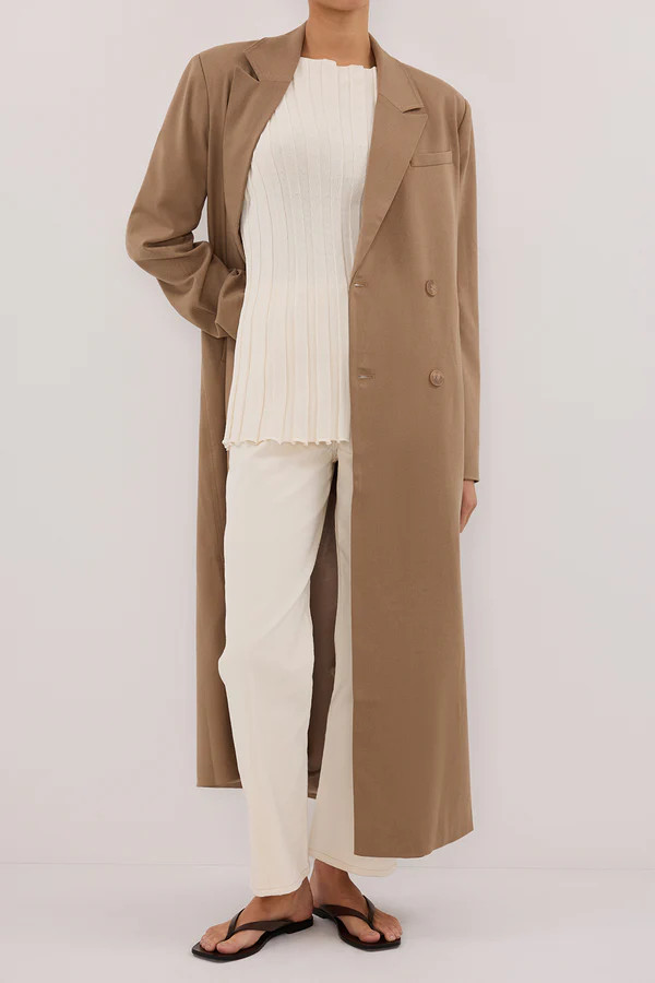 CELINA TAN WOOL BLEND COAT | DISSH
