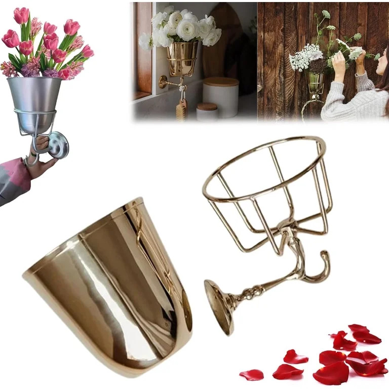 Handcrafted Opal Wall Vessel,Vintage Wall Vase for Brass Flowers,Multi-Function Hanging Organizer... | Walmart (US)