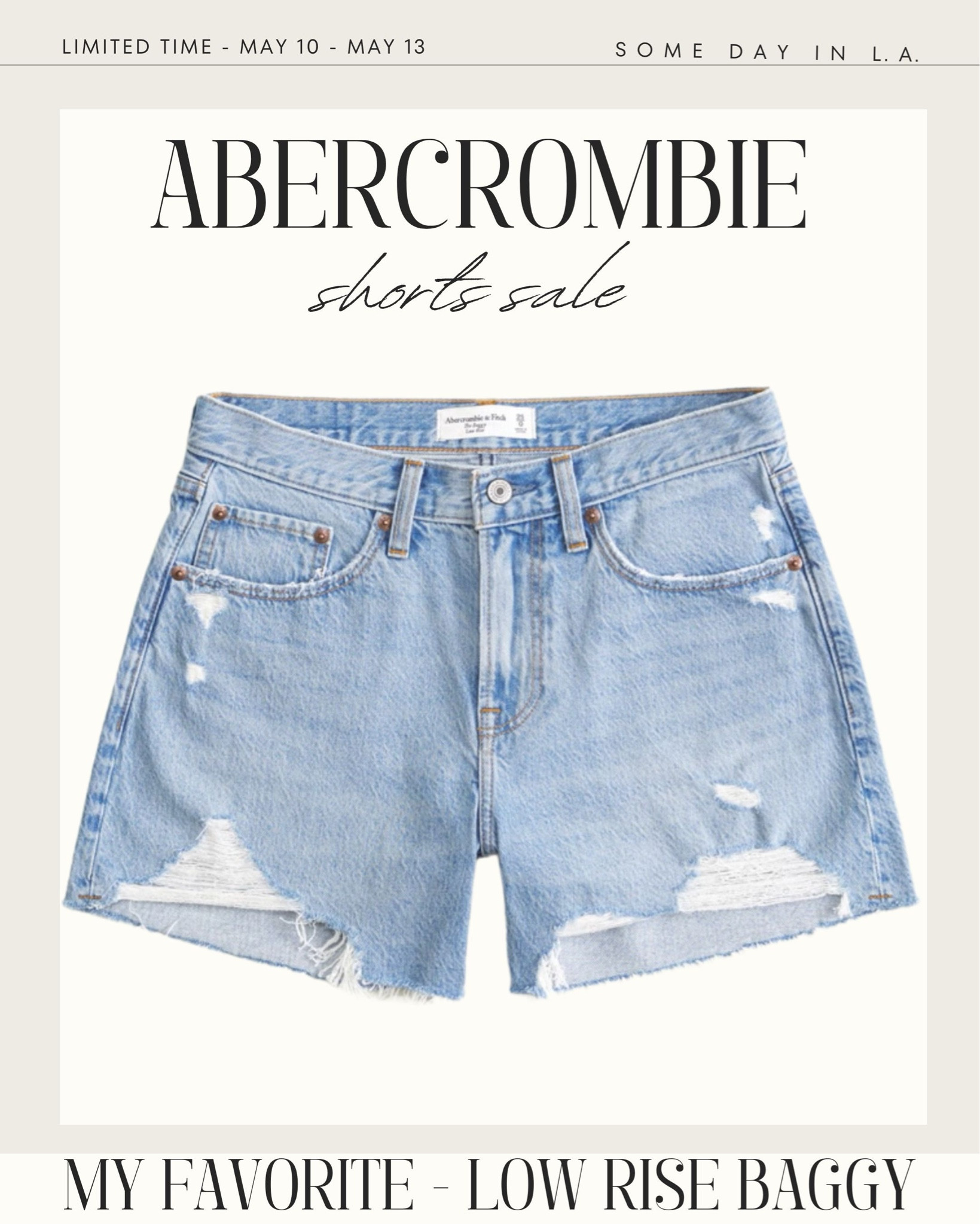 Abercrombie Shorts Sale, May 10-May 13th!! These are my favorites 💙 low rise baggy 👏🏽👏🏽👏🏽👏🏽

#LTKfindsunder50 #LTKSeasonal #LTKsalealert