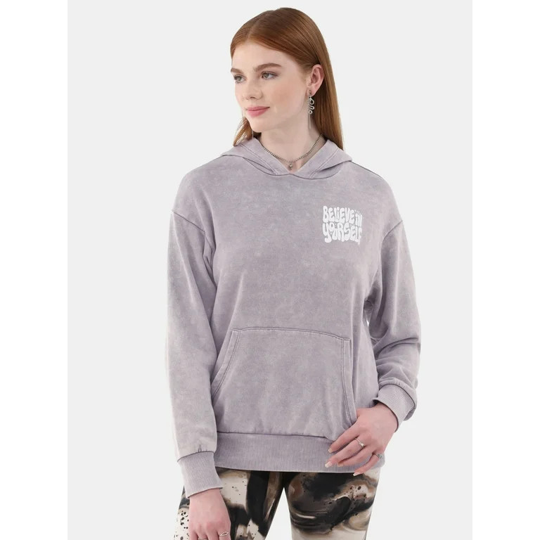 No Boundaries Washed Sweatshirt, Women's and Women's Plus - Walmart.com | Walmart (US)