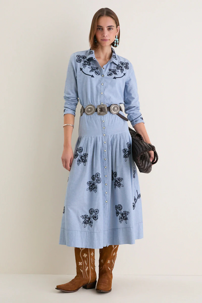 The Chambray Embroidered Western Shirt | Tuckernuck (US)