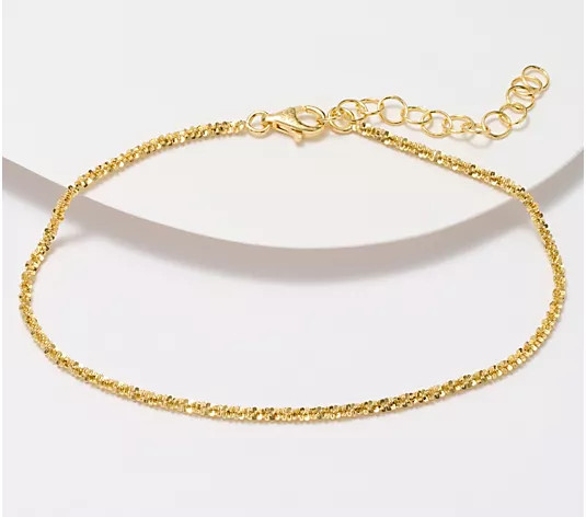 UltraFine 950 Silver Margherita Chain 9"+2" Anklet, 3.2g | QVC