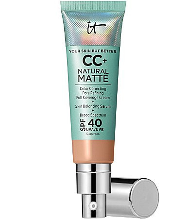 IT Cosmetics CC Natural Matte Color Correcting Full Coverage Cream Foundation SPF 40 - Medium Cool | Dillard's