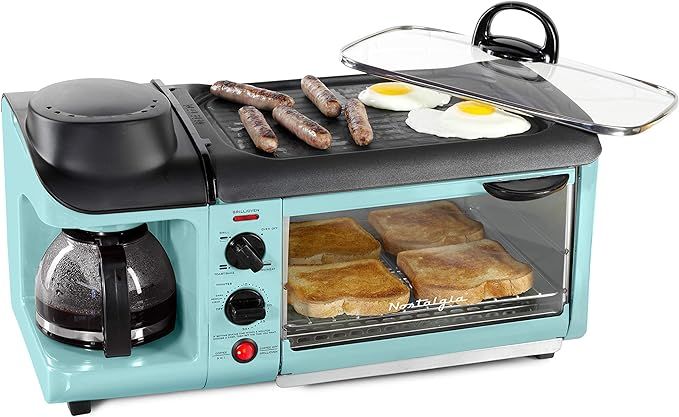 Nostalgia 3-in-1 Breakfast Station - Includes Coffee Maker, Non-Stick Griddle, and 4-Slice Toaste... | Amazon (US)