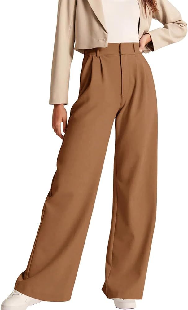 NIMIN High Waisted Work Pants for Women Business Casual Office Dress Pants Trousers with Pockets ... | Amazon (US)