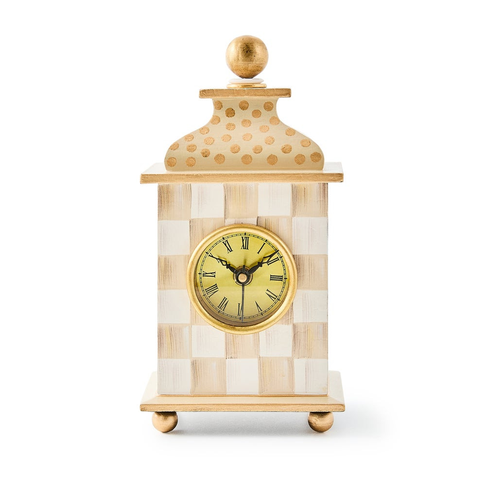 Mocha Check Desk Clock | MacKenzie-Childs