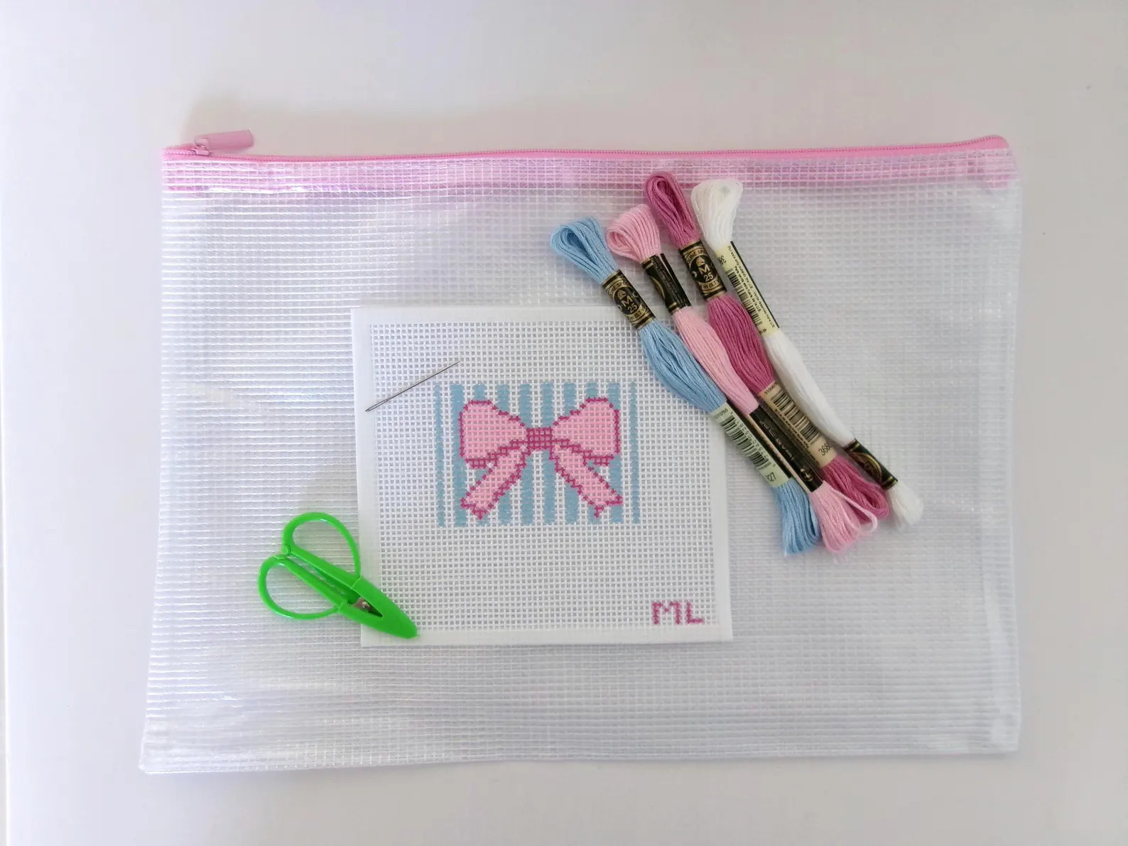 Pink Bow Needlepoint Kit: Beginner Friendly Embroidery | Etsy (US)