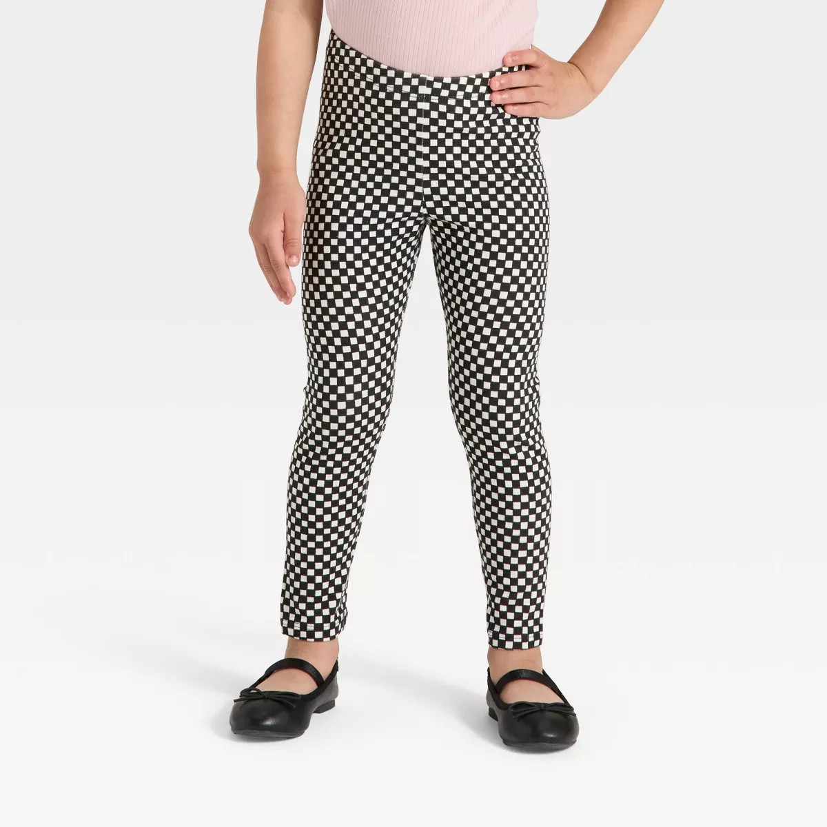 Toddler Girls' Halloween Checkered Leggings - Cat & Jack™ Black 12M | Target
