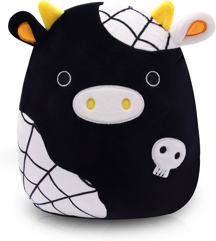 Amazon.com: CAGRIKUELI Halloween Cow Plush Pillow Soft Black Cow Stuffed Animals Toy for Kids,Cut... | Amazon (US)