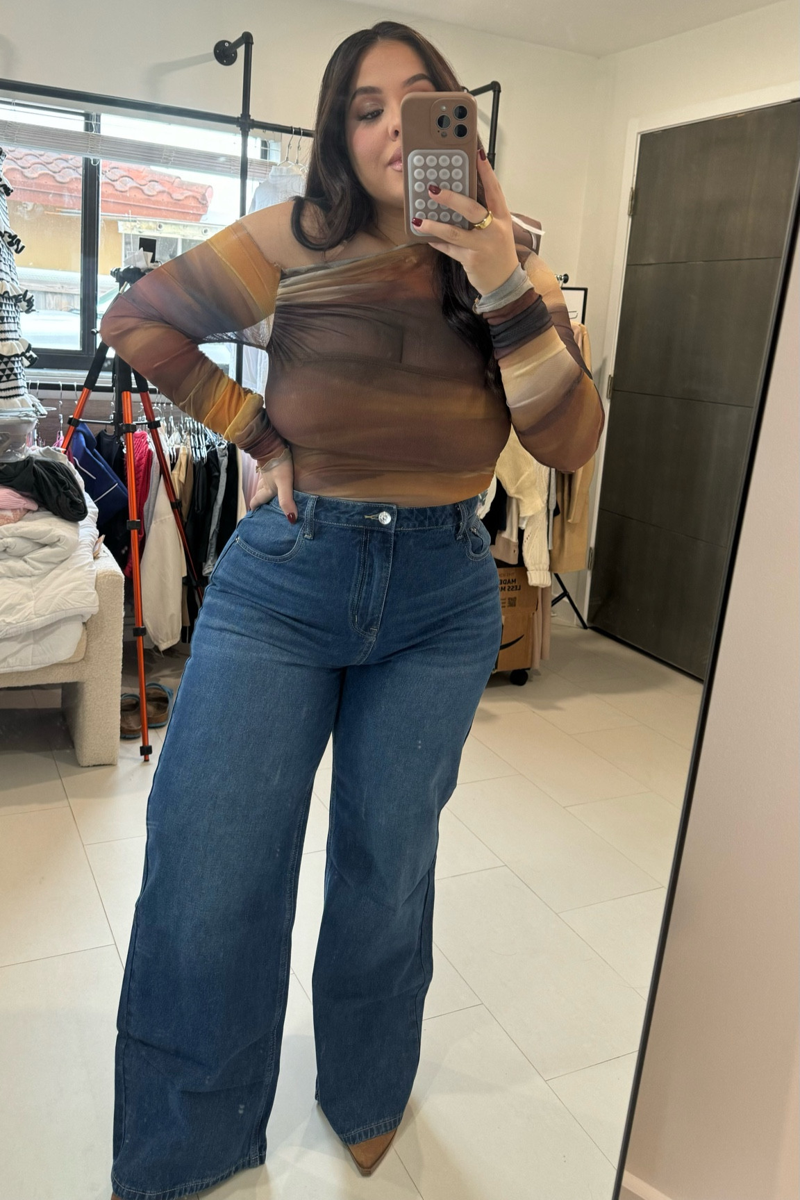 Day 7 of styling affordable Thanksgiving looks for my curvy & midsize babes! 🍁 Today’s outfit is a more casual option featuring super stretchy jeans and a trendy tie-dye mesh top that’s giving all the fall vibes. 🙌🏼 These jeans are budget-friendly and so comfortable, perfect for all the food we will be eating, hehe 🥧 

Top: L // Jeans: XL

#LTKStyleTip #LTKMidsize #LTKSeasonal
