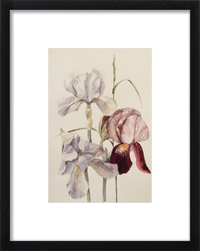 Irises Painting Watercolour Flower Watercolor Floral Painting | Artfully Walls
