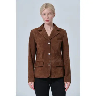 FURNIQ UK Esther Suede Jacket in Chestnut at Nordstrom, Size X-Large | Nordstrom