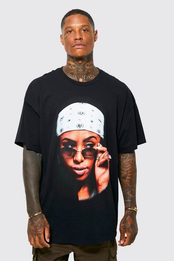 Oversized Aaliyah Photo License T-shirt | boohooMAN (US & CA)