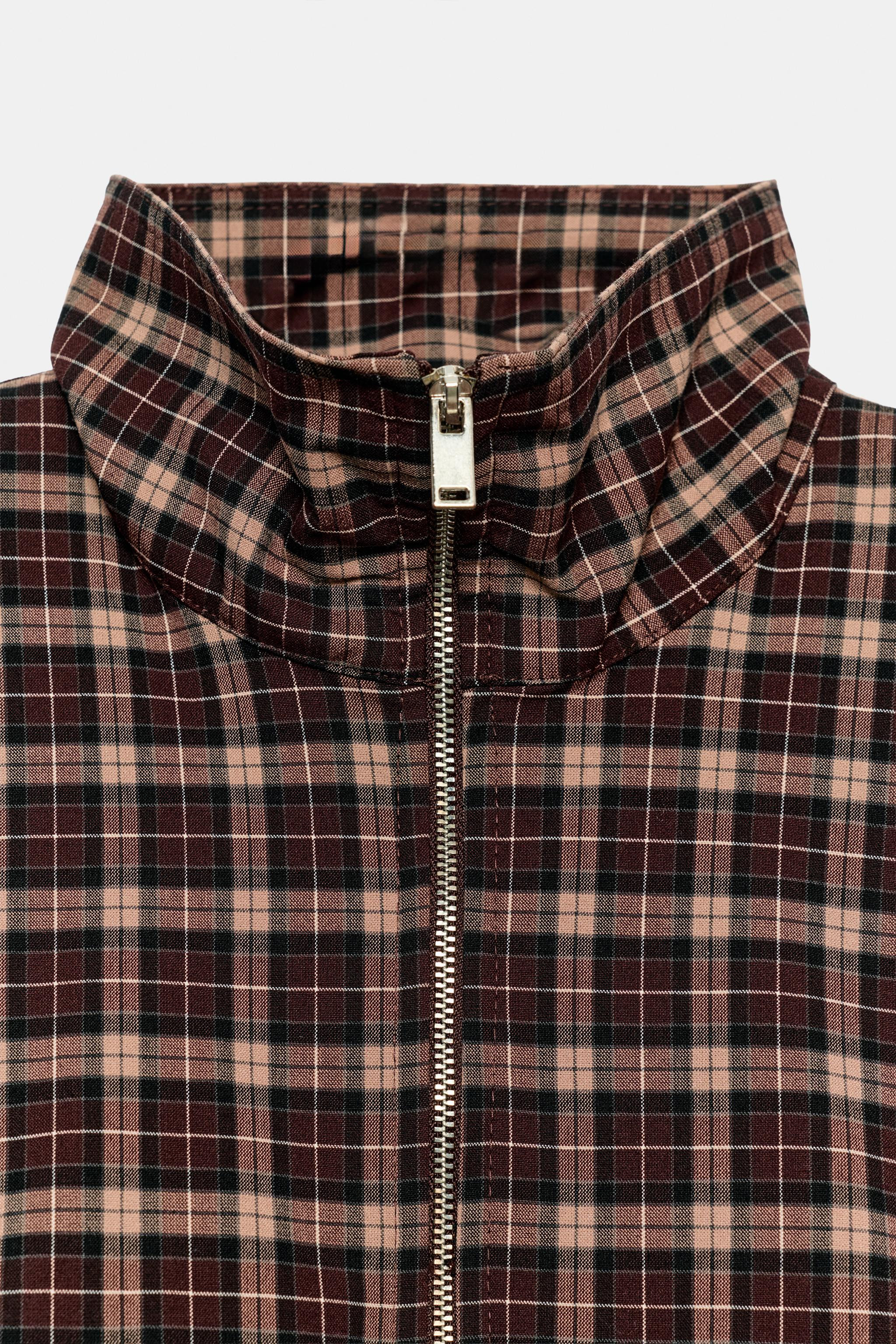 PLAID ZIP-UP JACKET | Zara US