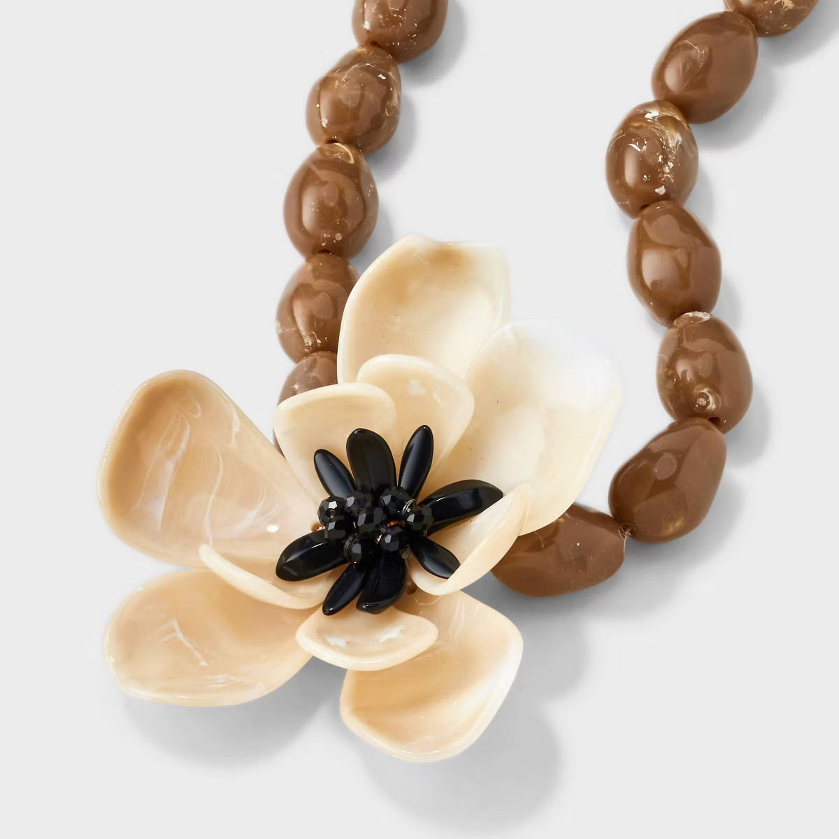 Beaded Flower Necklace - A New Day™ Tan | Target