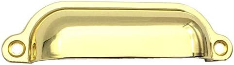 3.5" C-C (3-1/2 in Centers) Polished Gold Cup Drawer Pull Cabinet Handles Dresser Pulls Handle 89... | Amazon (US)