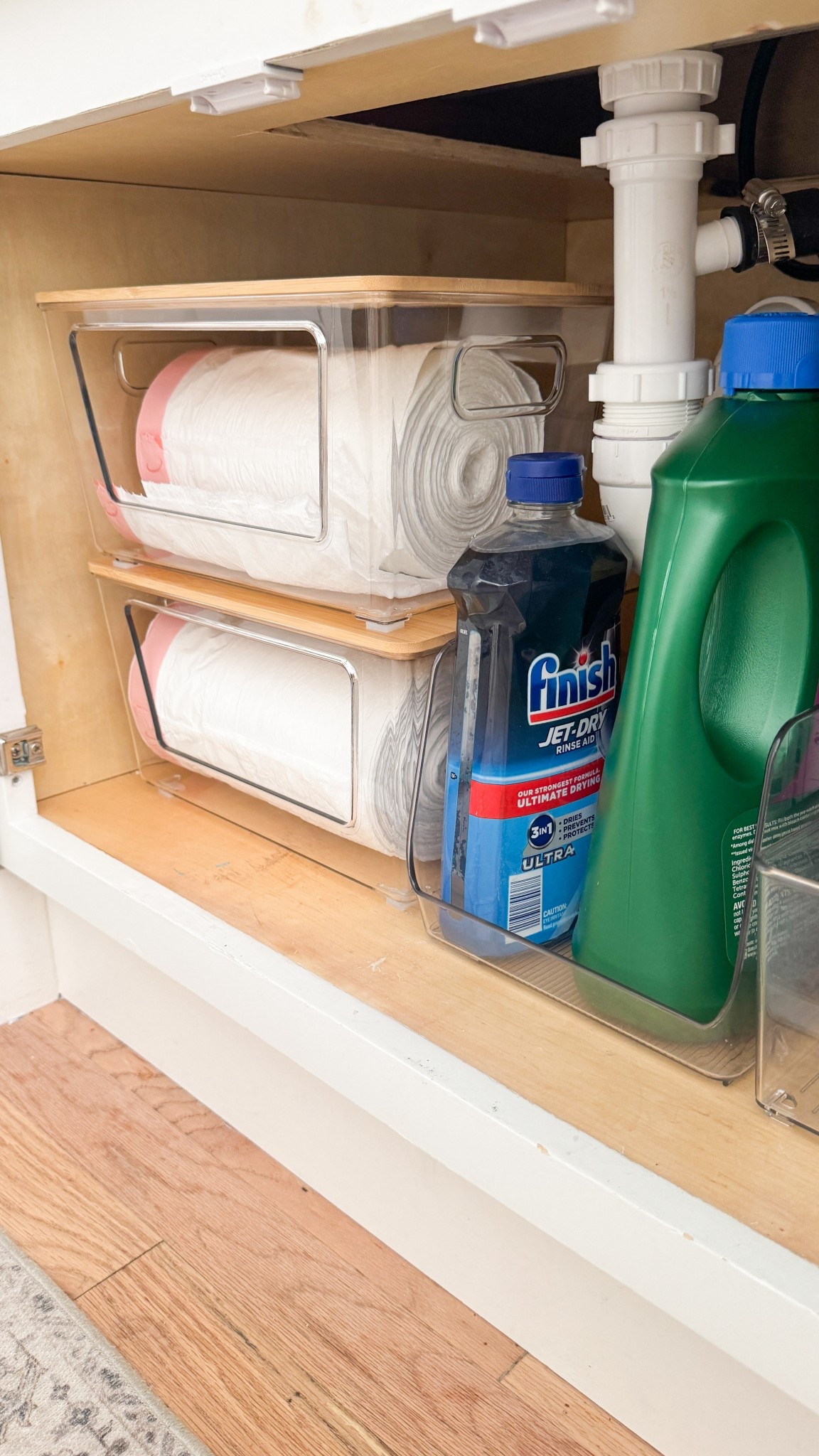 Total game changer for under-the-sink storage! 🤌 These acrylic bins make organizing trash bags so easy, and thank you to no more rolls sliding around. 

Linking this find and more kitchen organizers I love. 🧼

#AmazonOrganization #UnderSinkStorage #HomeHacks

#LTKHome #LTKFindsUnder50 #LTKSaleAlert