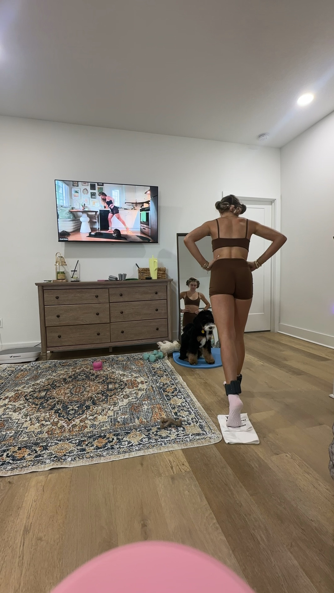 Amazon size small ABOCIW 2 Piece Workout Sets for Women Spaghetti Strap Sports Bras Crossover High Waist Biker Shorts Gym Yoga Outfits

My workout and workout gear for my daily workout. I take pilates classes from @lexfish on Instagram she has a whole online platform and membership! Most of my pilates gear and tools are from Bala. Bala use code SLOANE15. 
#workoutgear #workoutwear #pilates #ootd #outfit #athleticwear #athleticoutfit #bikershorts #sportsbra #pilatesoutfit #athleisure #bala #pilatesworkout #pilateslovers #pilatestiktok #balabangles

#LTKfitnessgoals #LTKActive #LTKmorningroutine