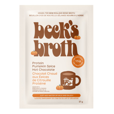 Beck's Broth Protein Bone Broth Pumpkin Spice Hot Chocolate Powder | Well.ca