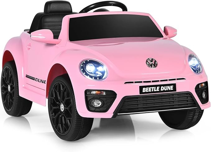Costzon Ride on Car, 12V Licensed Volkswagen Beetle Battery Powered Vehicle w/Remote Control, Spr... | Amazon (US)