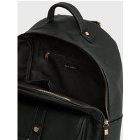 Black Leather-Look Ring Front Backpack New Look Vegan | New Look (UK)