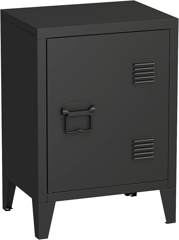 MIOCASA Metal Nightstand Modern End Side Table Steel Bedside Storage Cabinet with Shelf Easy Asse... | Amazon (US)