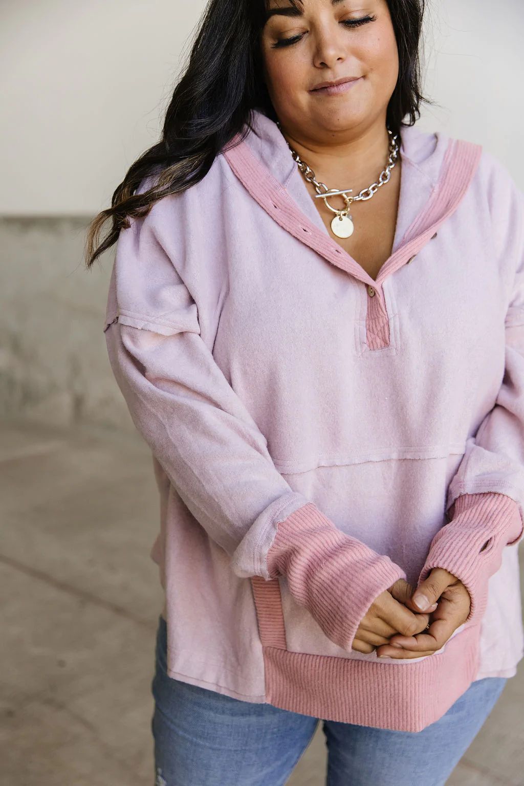 Cozy Henley Pullover - Pink | Mindy Mae's Market