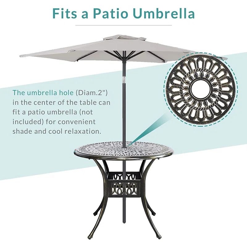 Diljit 2 - Person Round Outdoor Dining Set | Wayfair North America