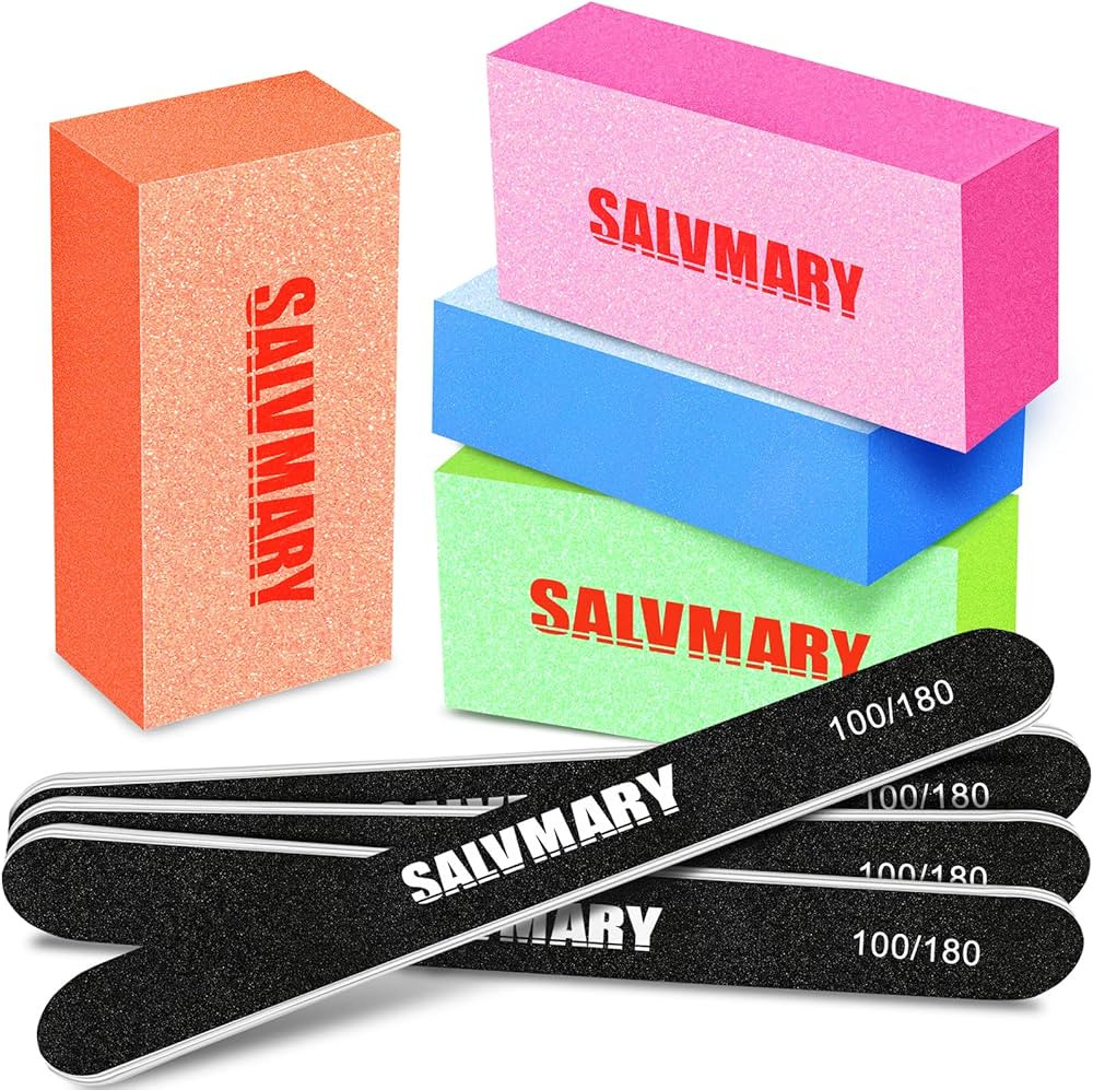 Nail Files and Buffers, Professional Manicure Tools Kit, 100/180 Grit Double Sided Emery Boards f... | Amazon (US)