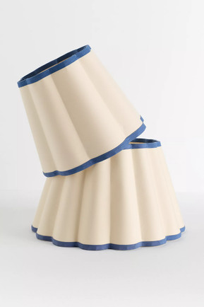 Scalloped Empire Fabric-Trimmed Lampshade Pleated and Scalloped Lampshades