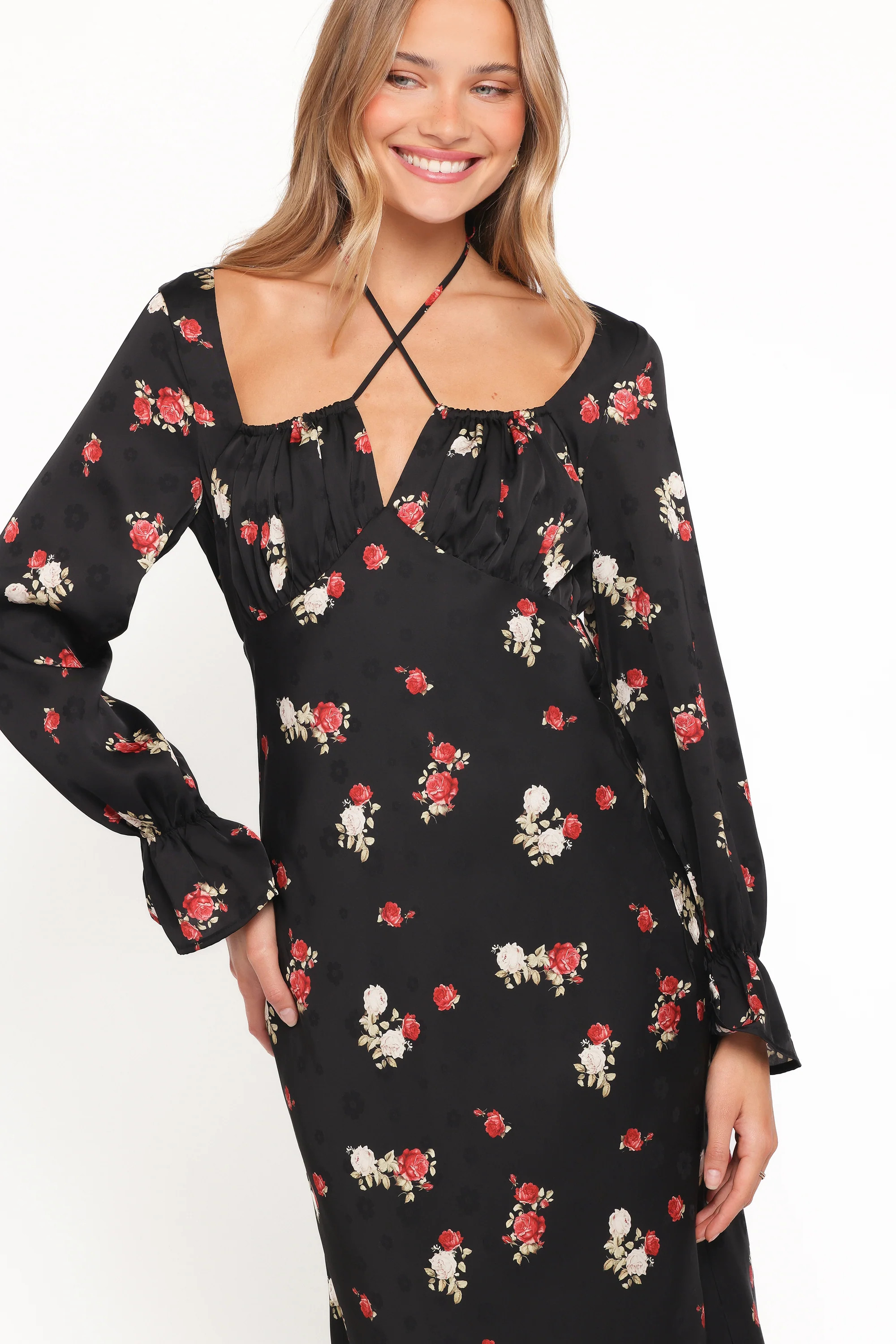 Pauline Long Sleeve Maxi Dress - Black Floral | Petal & Pup (US)