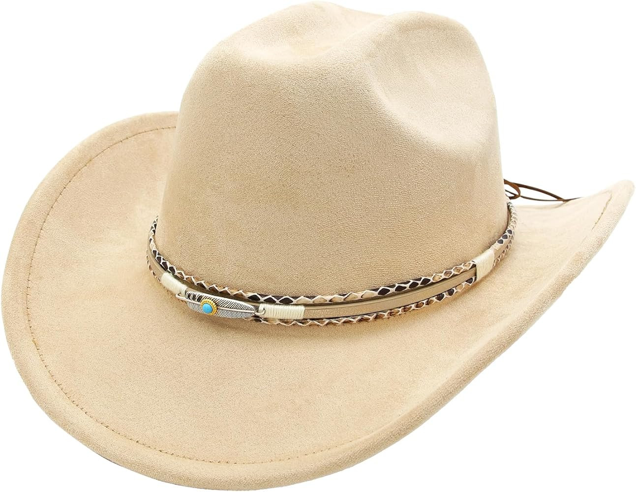 Cowboy Hats Western Cowboy Hat for Men Women Large Brim Fedora Hat with Buckle Belt | Amazon (US)