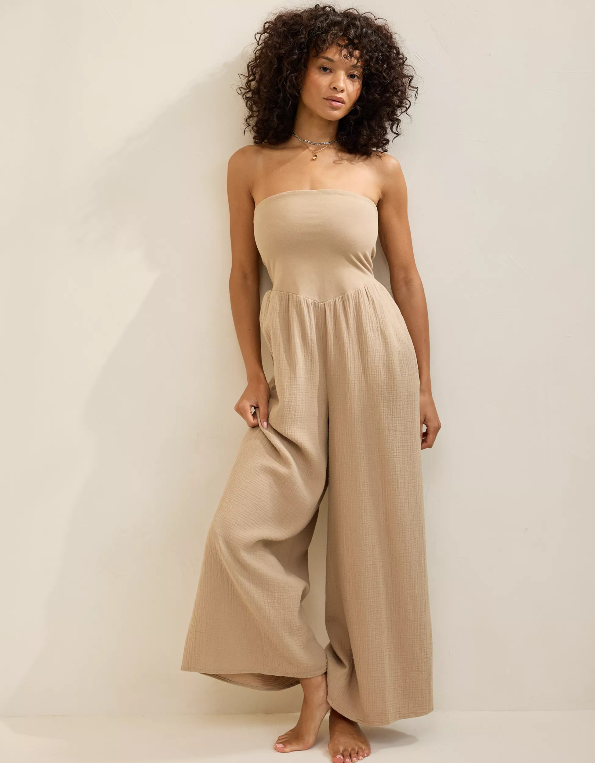 Aerie At The Barre Strapless Jumpsuit | Aerie